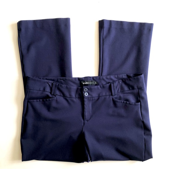 TORRID Navy Flare Trouser Ponte Pants Size 26R - Picture 2 of 7